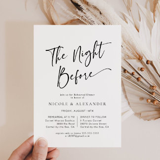 Invitación moderna en blanco y negro para cena de 