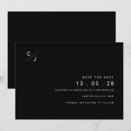 Invitación moderna en blanco y negro para guardar 
