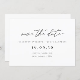 Invitación moderna en blanco y negro para guardar 