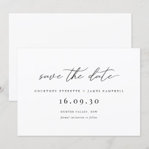 Invitación moderna en blanco y negro para guardar 