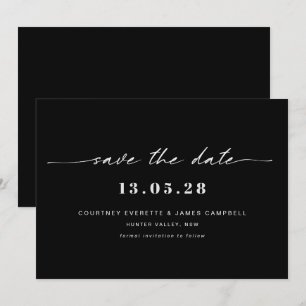 Invitación moderna en blanco y negro para guardar 