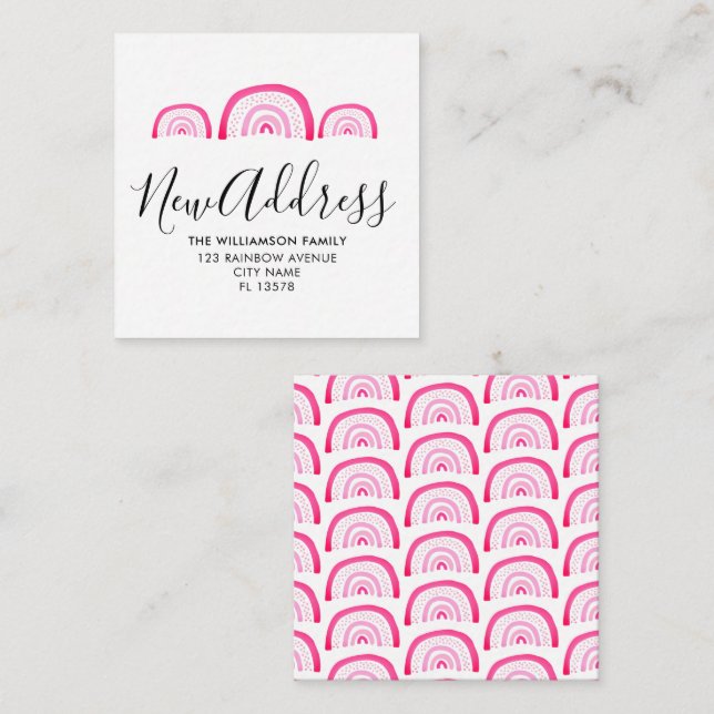Invitación moderna en movimiento arcoiris rosado (Anverso / Reverso)