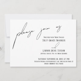 Invitación Moderna escritura delgada simple Por favor, únase