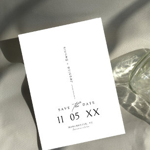 Invitación Moderna escritura minimal elegante B&W Guardar la 