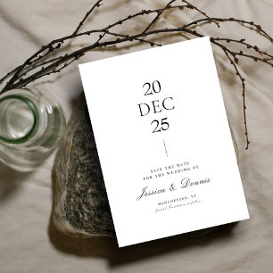 Invitación Moderna escritura minimal elegante B&W Guardar la 
