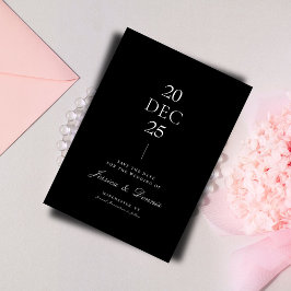 Invitación Moderna escritura minimal elegante B&W Guardar la
