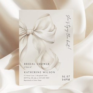 Invitación Moderna, está atando la ducha de novias Knot Bow