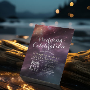 Invitación Moderna estrella Boda nocturna Sky Galaxy Constell