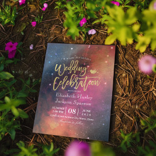 Invitación Moderna estrella Boda nocturna Sky Galaxy Constell