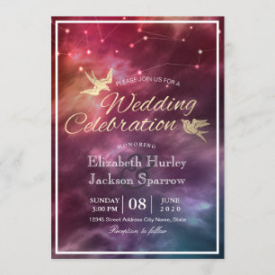 Invitación Moderna estrella Boda nocturna Sky Galaxy Constell