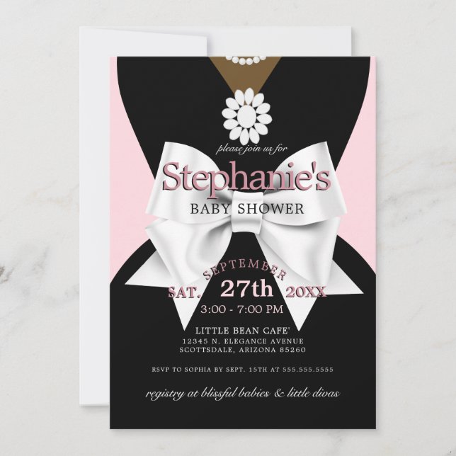 Invitación Moderna etnia Rubor Pink Glam Tiffany Baby Shower (Anverso)
