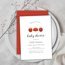 Moderna familia Minimalista Ladybug Baby Shower
