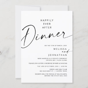 Invitación Moderna Feliz Nunca Después De La Cena De Boda Elo
