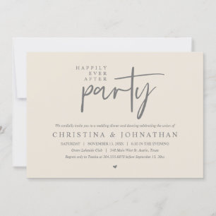 Invitación Moderna Feliz Nunca Después De Una Cena Boda Fiest