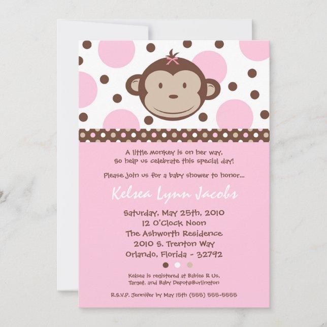invitación moderna femenina de Baby Shower del (Anverso)