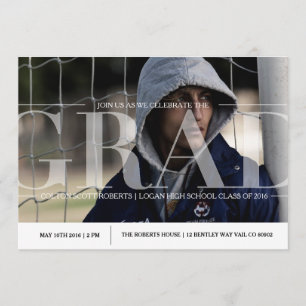 Invitación Moderna fiesta clásica de graduación   Sexo Neutra