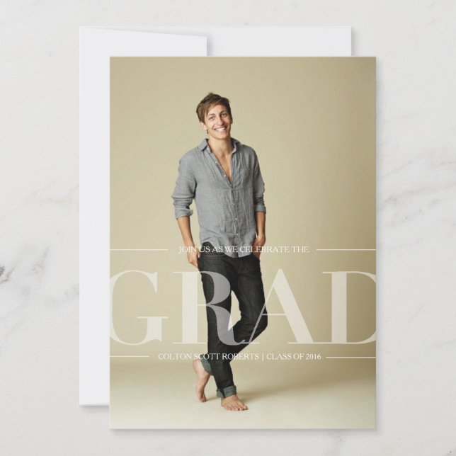Invitación Moderna fiesta clásica de graduación | Sexo Neutra (Anverso)