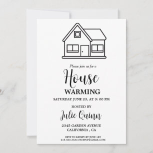 Invitación Moderna Fiesta de calentamiento de la casa Minimal