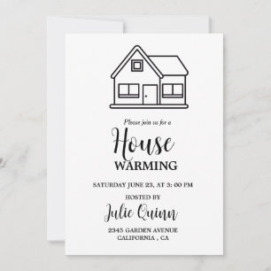 Invitación Moderna Fiesta de calentamiento de la casa Minimal