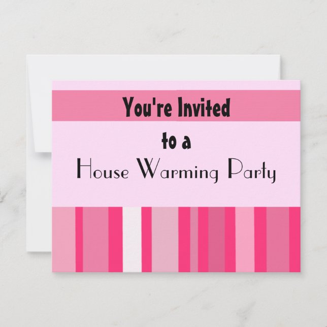 Invitación Moderna Fiesta de Calentamiento de paro rosa (Anverso)