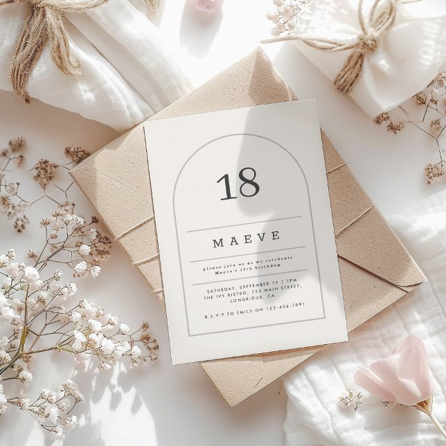 Invitación Moderna fiesta de cumpleaños de fotos del 18 de ma (Subido por el creador)