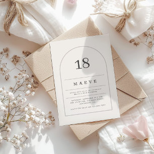 Invitación Moderna fiesta de cumpleaños de fotos del 18 de ma