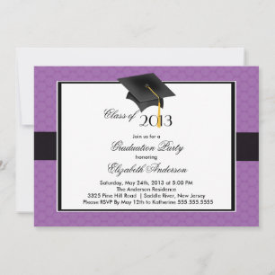 Invitación Moderna fiesta de graduación Cap & Tassel