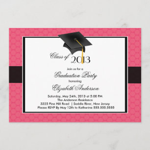 Invitación Moderna fiesta de graduación Cap & Tassel