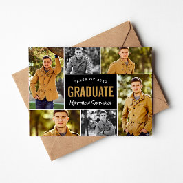 Invitación Moderna fiesta de graduación de 6 Collages de foto