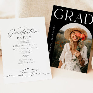 Invitación Moderna fiesta de graduación de arte en línea Mini