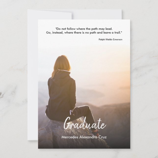 Invitación Moderna fiesta de graduación de Casual con foto y  (Anverso)