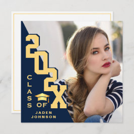 Invitación Moderna fiesta de graduación de FOTO de grado
