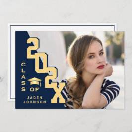 Invitación Moderna fiesta de graduación de FOTO de grado