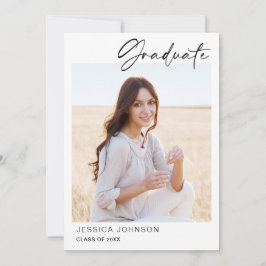 Invitación Moderna fiesta de graduación de FOTO Minimalista