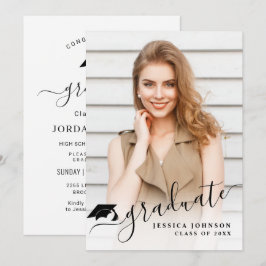 Invitación Moderna fiesta de graduación de FOTO Minimalista