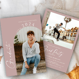 Invitación Moderna fiesta de graduación de fotografía mínima 