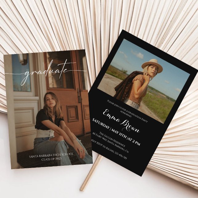 Invitación Moderna fiesta de graduación de fotos (Subido por el creador)