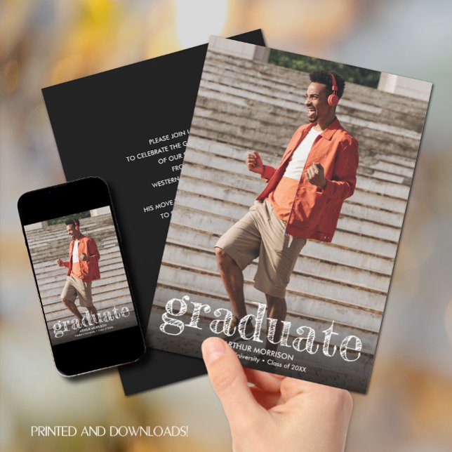 Invitación Moderna fiesta de graduación de fotos (Subido por el creador)