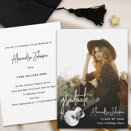 Invitación Moderna fiesta de graduación de fotos