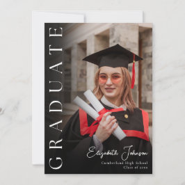 Invitación Moderna fiesta de graduación de fotos