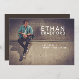 Invitación Moderna fiesta de graduación de fotos con estilo m