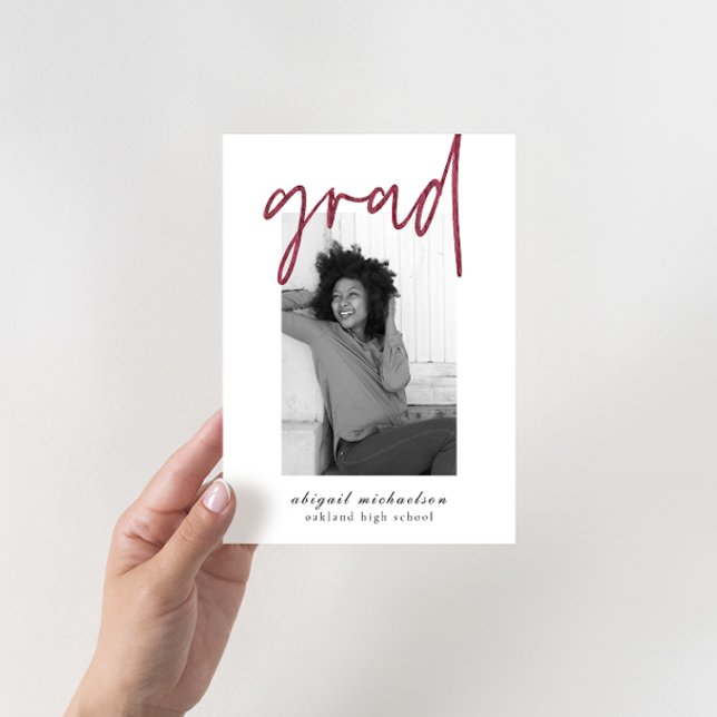 Invitación Moderna fiesta de graduación de fotos de Berry Dee (Subido por el creador)