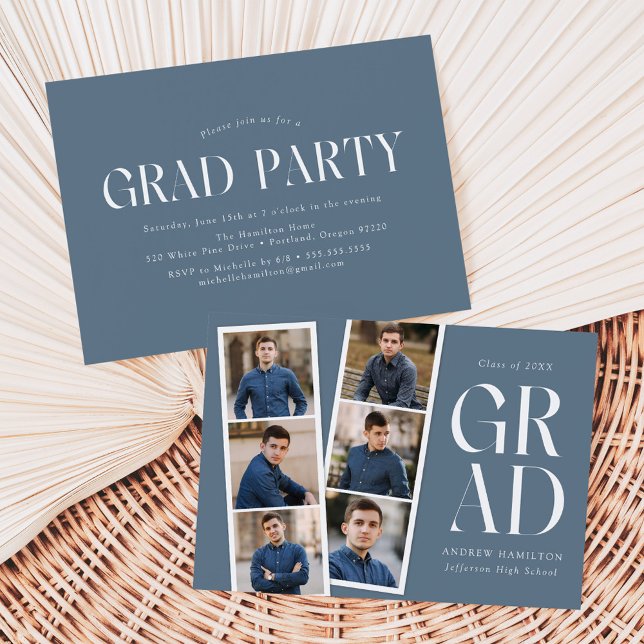 Invitación Moderna Fiesta de Graduación de Fotos de Filmstrip (Subido por el creador)