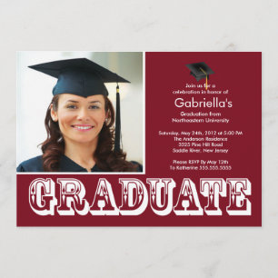 Invitación Moderna fiesta de graduación de fotos de graduados