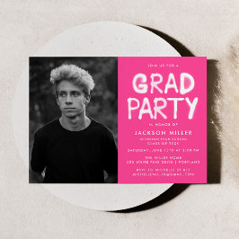 Invitación Moderna fiesta de graduación de fotos de pintura c