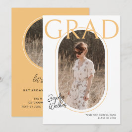 Invitación Moderna fiesta de graduación de fotos de simple Na