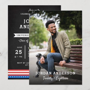 Invitación Moderna fiesta de graduación de fotos de todos los