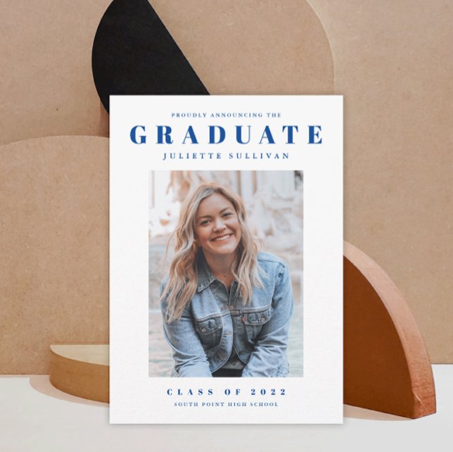 Invitación Moderna fiesta de graduación de fotos limpias y si (Subido por el creador)