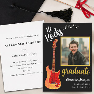 Invitación Moderna fiesta de graduación de Guay con fotos de