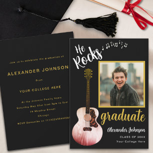 Invitación Moderna fiesta de graduación de Guay con fotos de 
